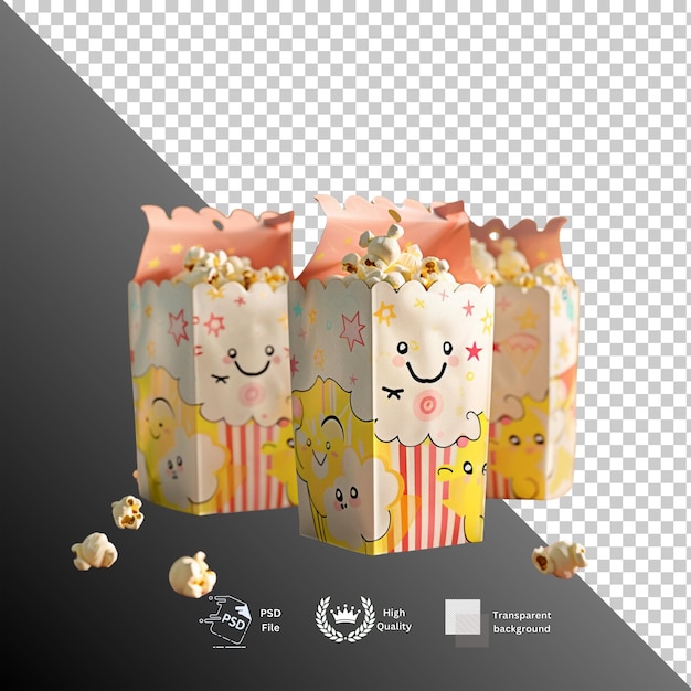 PSD popcorn isolated on transparent background