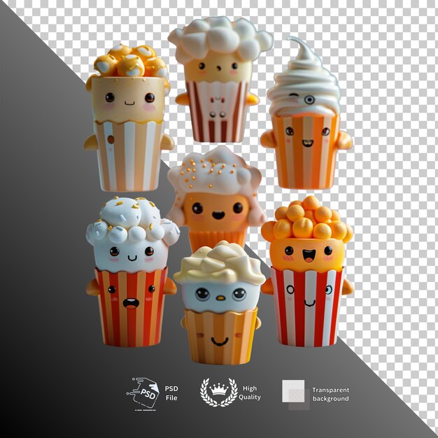 PSD popcorn isolated on transparent background