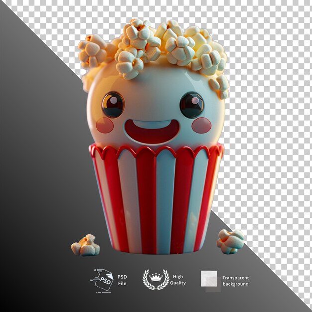 PSD popcorn isolated on transparent background