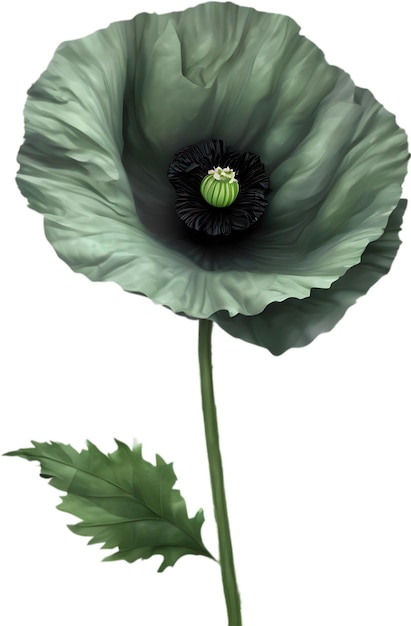 A poppy in hyperrealistic cartoon style