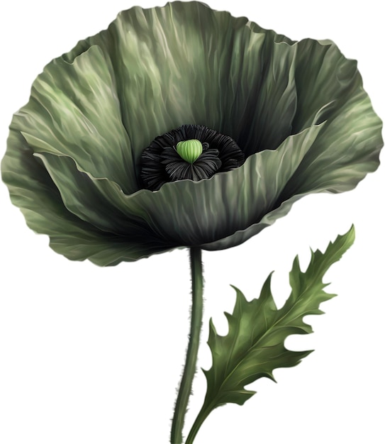 A poppy in hyperrealistic cartoon style