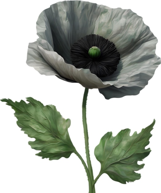 A poppy in hyperrealistic cartoon style