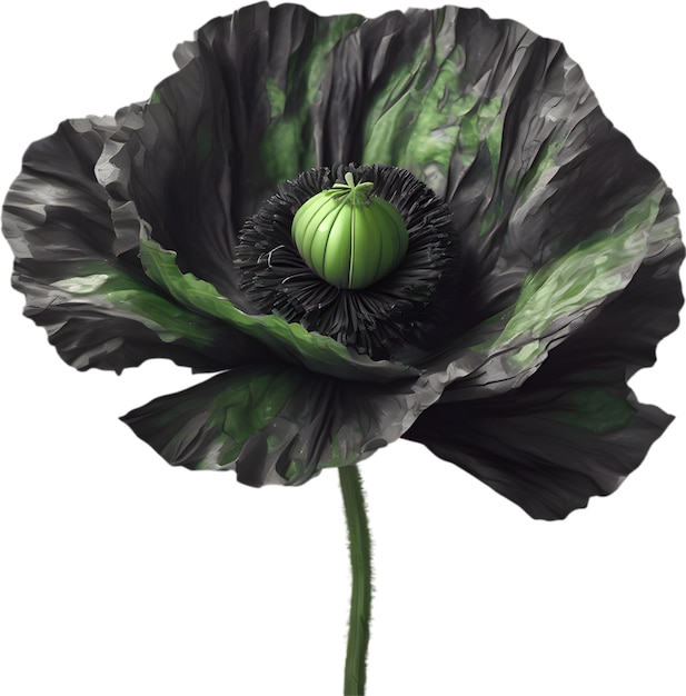 A poppy in hyperrealistic cartoon style