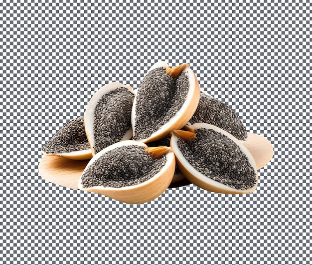 PSD poppy seeds isolated on transparent background