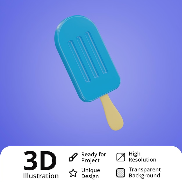 Popsicle 3d illustration