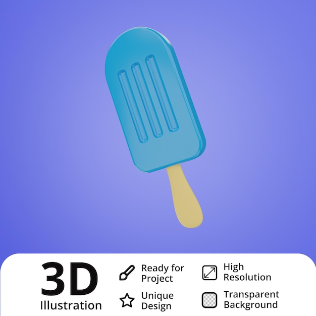 Popsicle 3d illustration