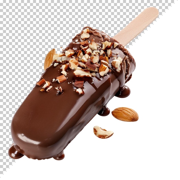 Popsicles chocolate ice cream isolated on transparent background