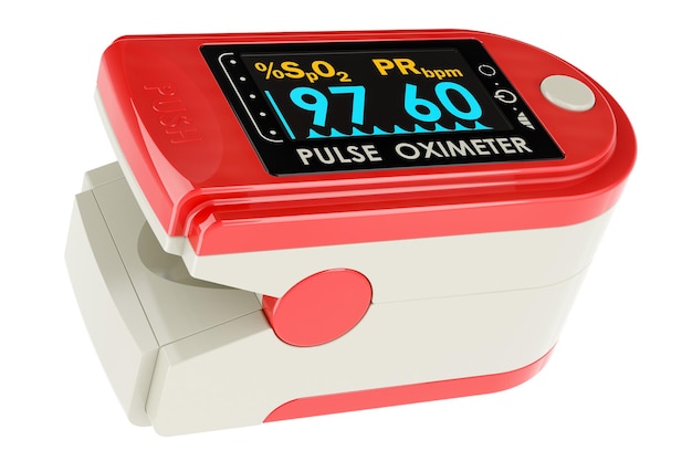 Portable Pulse Oximetry pulse oximeter fingertip 3D rendering isolated on transparent background