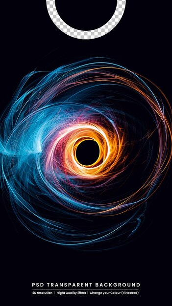 PSD portal and frame abstract light lines of movement and speed fiery colored light ellipse glowing