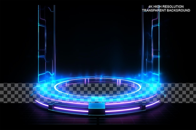 PSD portal and hologram science futuristic stage music so on transparent background