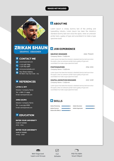 portfolio or cv template