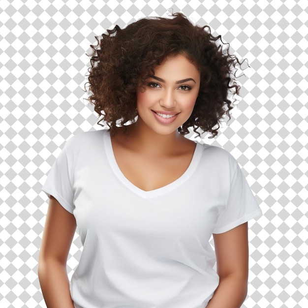 Portrait of an attractive healthy cute woman Isolated on transparent background PSD file format