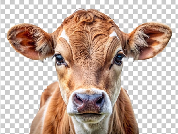 Portrait baby cow trancparent backgournd