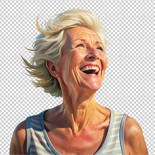 PSD portrait of beautiful smiling older woman