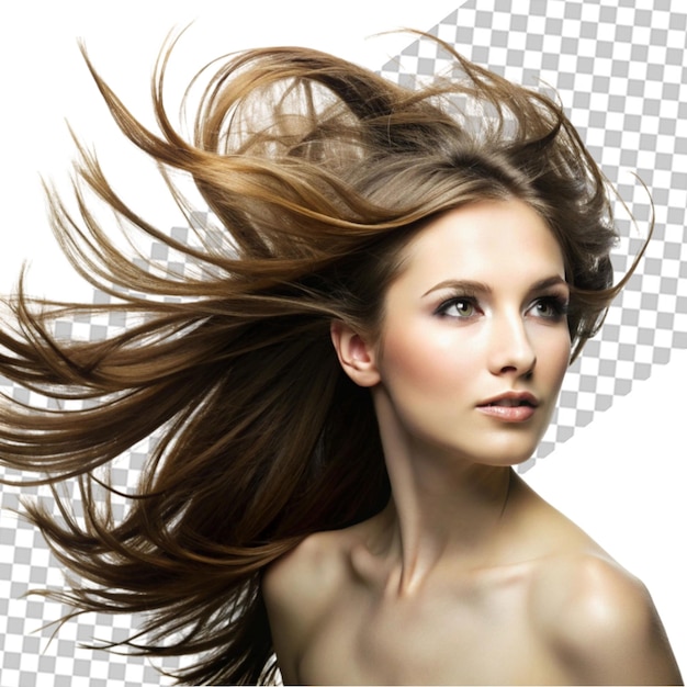 PSD portrait of the beautiful woman with long hair