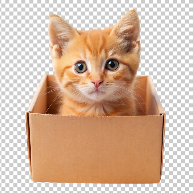 Portrait of cat in box