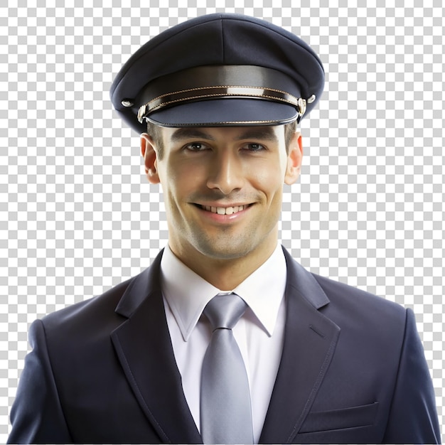 PSD portrait chauffeur isolated on transparent background