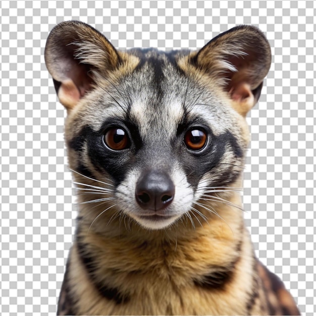 PSD portrait of civet isolated on transparent background