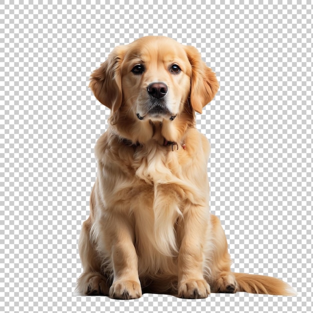 Portrait of a cute Golden Retriever isolated on transparent background