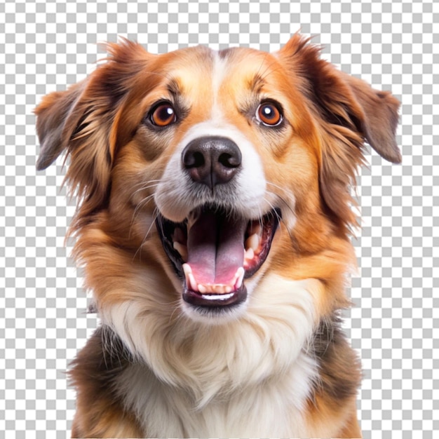 PSD portrait of a dog laughing isolated on transparent background