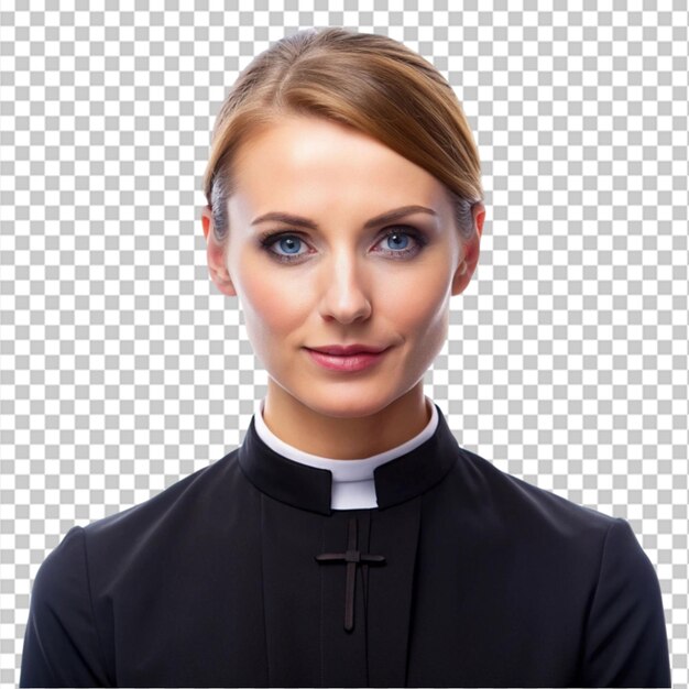 PSD portrait of a female priest transparent background