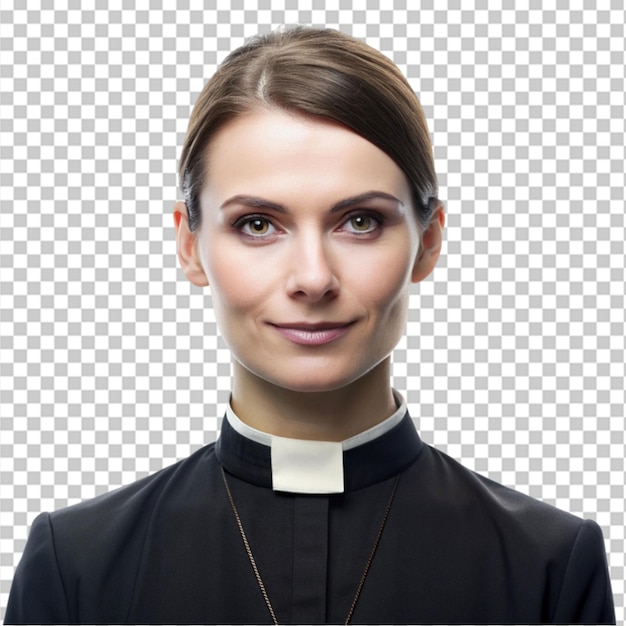 PSD portrait of a female priest transparent background