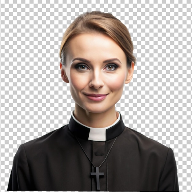 PSD portrait of a female priest transparent background