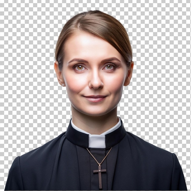 PSD portrait of a female priest transparent background