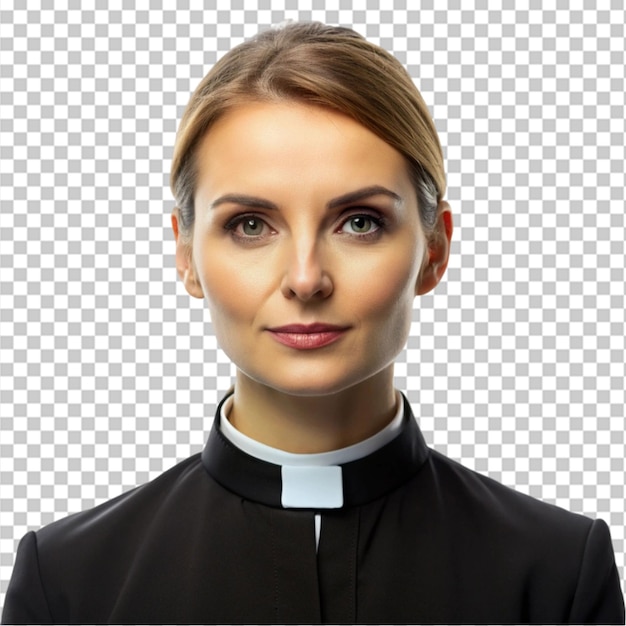 PSD portrait of a female priest transparent background