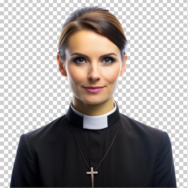 PSD portrait of a female priest transparent background