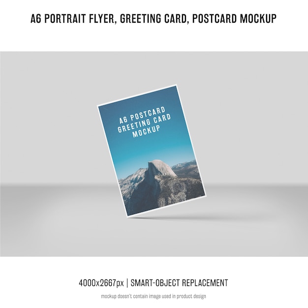 Portrait Flyer, Postcard, Greeting Card Mockup