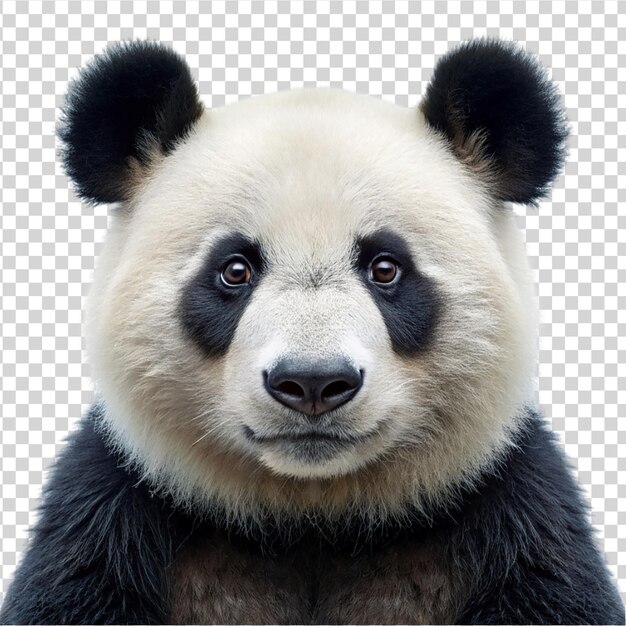 PSD portrait giant panda isolated on white background