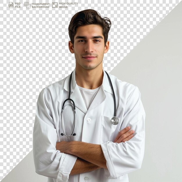 Portrait of a handsome young doctor isolated