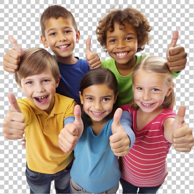 The portrait of happy cute little kids boy and girls in stylish casual clothes looking at front against white studio wall