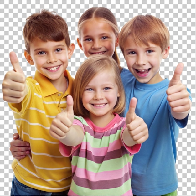 The portrait of happy cute little kids boy and girls in stylish casual clothes looking at front against white studio wall