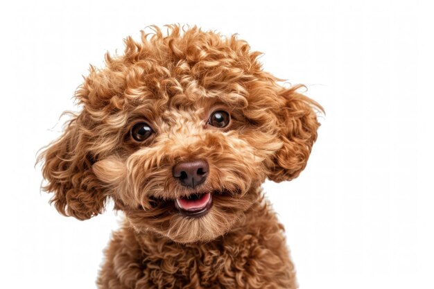 PSD portrait of a happy poodle dog with a transparent background puppy poodle dog bread