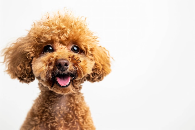 PSD portrait of a happy poodle dog with a transparent background puppy poodle dog bread