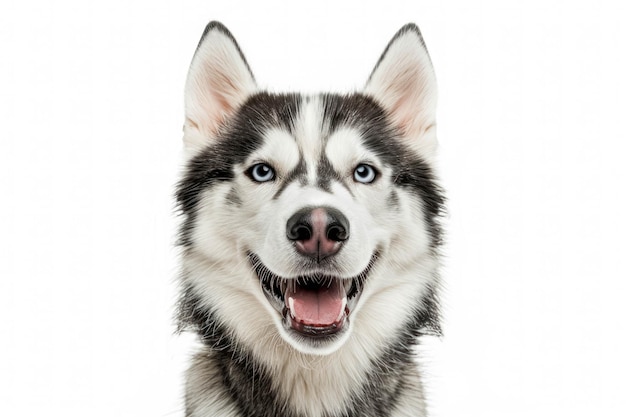 PSD portrait of a happy siberian husky dog with a transparent background puppy siberian husky dog bread