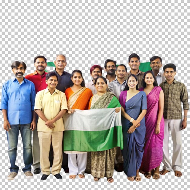 PSD portrait of indian people with flag