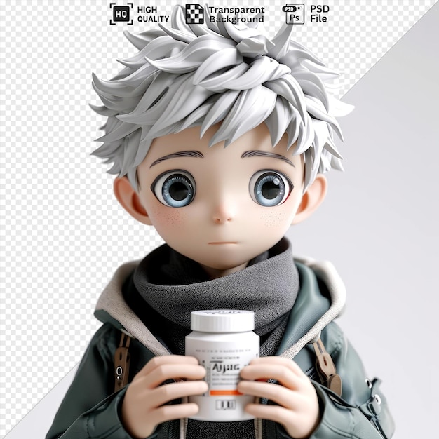 portrait jujutsu kaisen doll with a cup of coffee