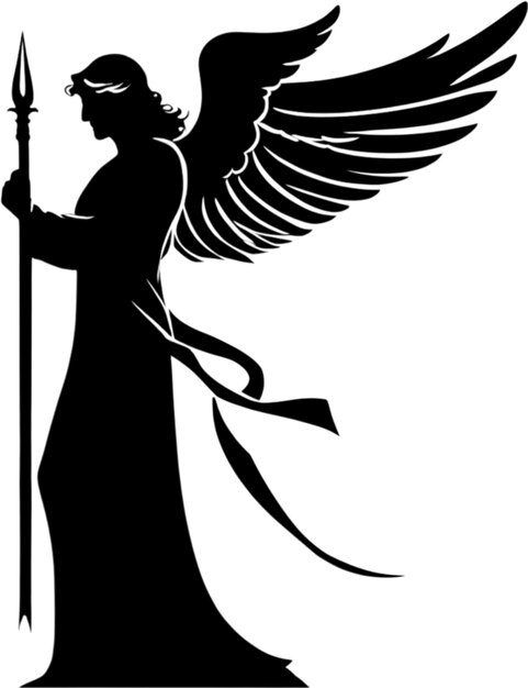 A portrait of male angel silhouette clip art AIGenerated