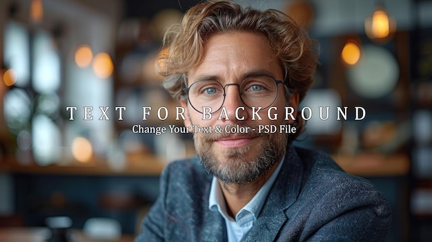 PSD portrait of a man in a cafe