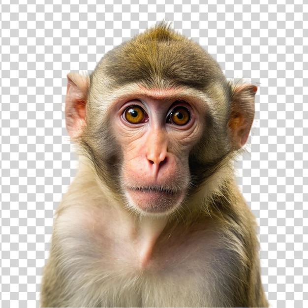 PSD portrait of monkey isolated on a transparent background