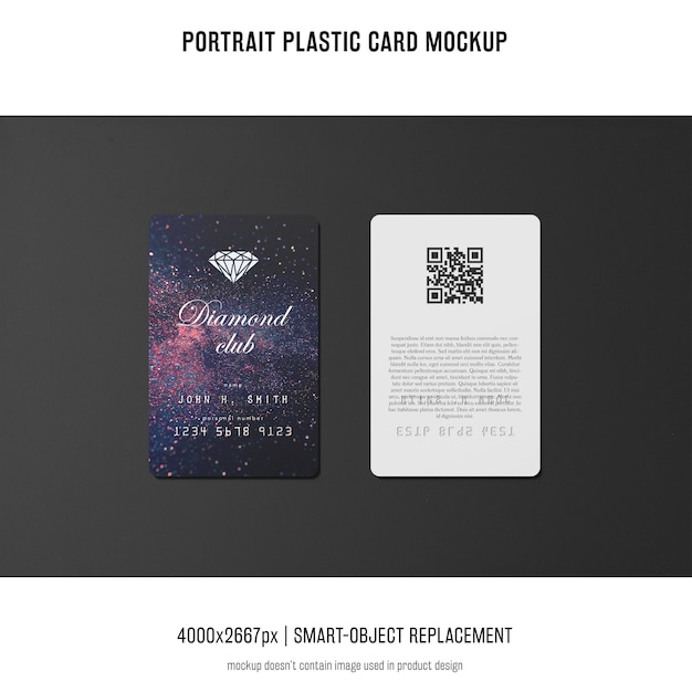 PSD portrait plastic card mockup