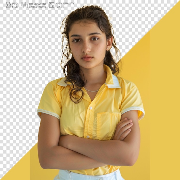 Portrait of sports woman on transparent background png