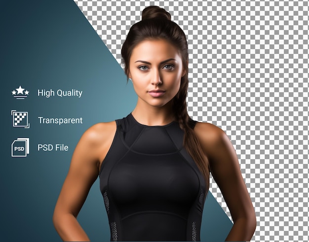 PSD portrait of sportswoman in sportswear