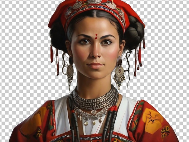 PSD portrait of a woman in traditional dress