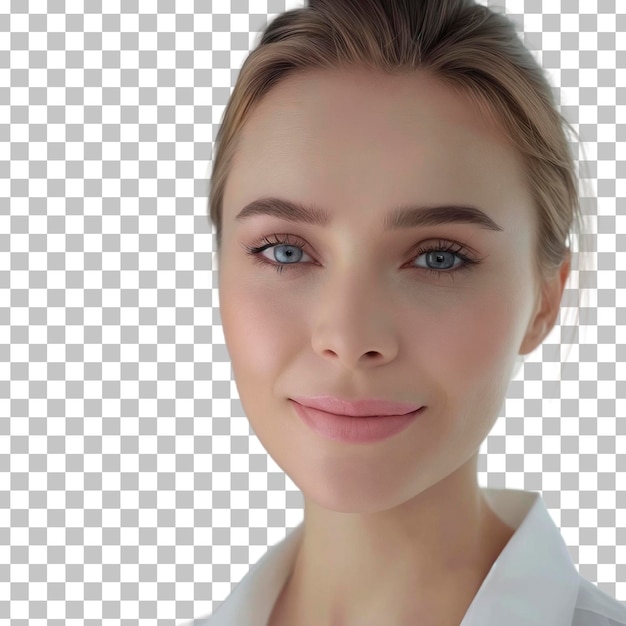 Portrait of a young beautiful girl Isolated on Transparent Background