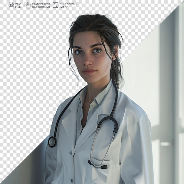 Portrait of a young female doctor isolated