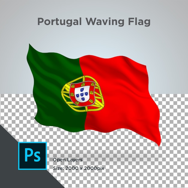 Portugal Flag Wave Design Transparent 